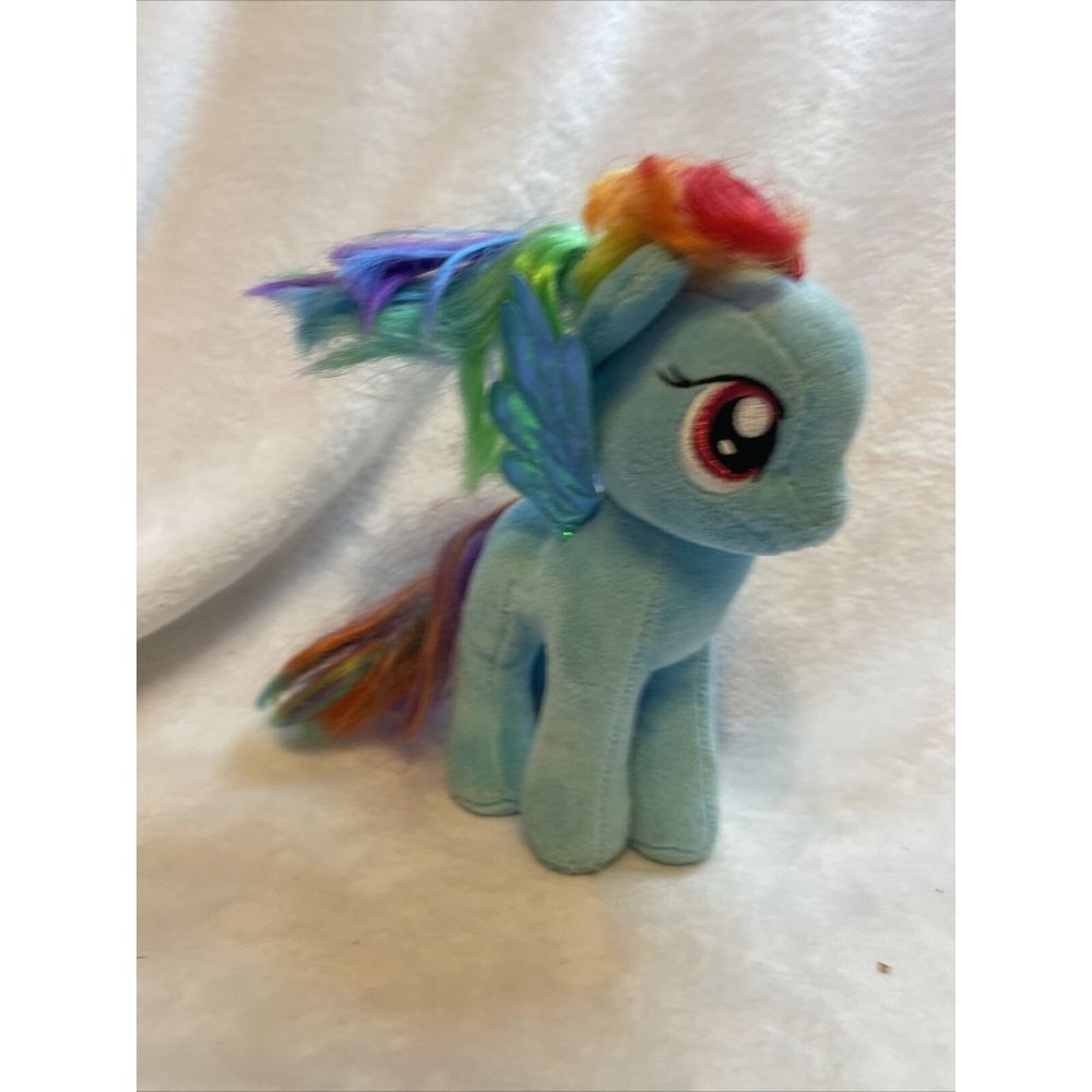 Ty Plush Hasbro My Little Pony 7" Rainbow Dash Stuffed Pegasus Blue Rainbow Mane